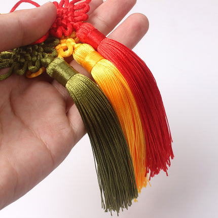 Small Chinese Knot Wholesale, Square Knot Tassel Pendant, Fan Bookmark, Ancient Style Long Tassel Pendant, Red