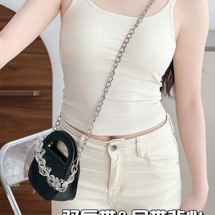 AMUSIVE Korean Style Double Shoulder Strap Camisole Women's Casual Slim-fit All-match Ins Texture Pattern Underwear Slimming Simple