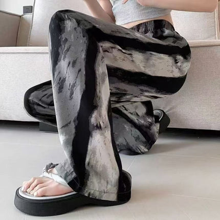 Cross-Border Popular Summer Women's Ice Silk Pants for Middle-Aged and Elderly, Loose Casual Home Pants, Elastic Plus-Size Pants for Square Dancing