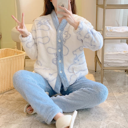 A variety of plus size 200kg month clothing autumn and winter flannel padded soft coral fleece pregnant women nursing clothing