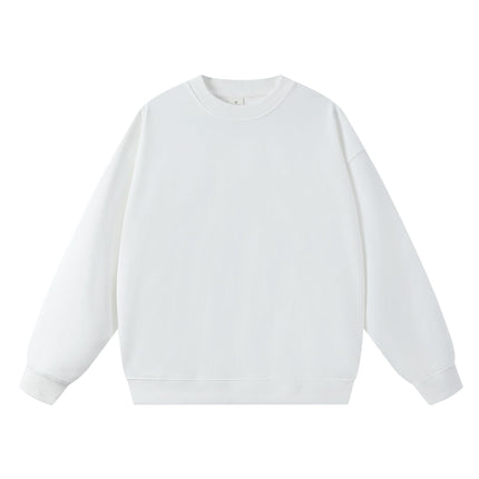 Trendy Brand Heavyweight 400g Terry Crewneck Sweatshirt Couple Pullover Autumn and Winter Thickened Coat Solid Color Loose Unisex Top