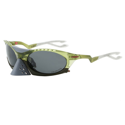 New European and American Cross-Border Sports Cycling Polarized Sunglasses for Men and Women, Personalized Trendy Eagle-Beaked Frog Web Sunglasses 9437