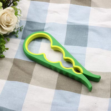 in stock four-in-one bottle opener kitchen multifunctional can opener can screwing cap non-slip labor-saving bottle opener