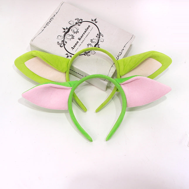 Cute Baby Yoda Ear Headband Children's Performance Dress up Green Headband Holiday Party Cos Headwear Cross-Border