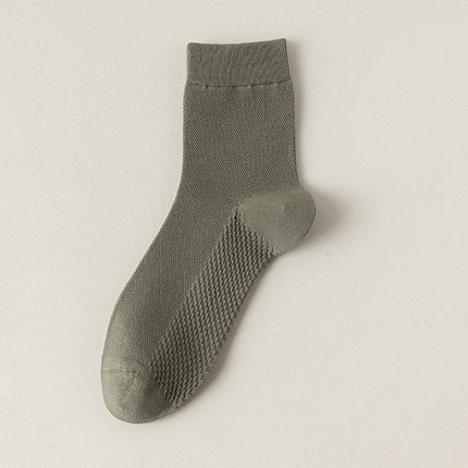 Zhuji socks men's mid-tube socks summer ultra-thin deodorant summer business spring and summer mesh stockings breathable sweat absorption