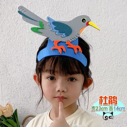 Watching the sky from the well Teaching aids Headwear Props Frog at the Bottom of the Well Cartoon Headgear Open Class Stage Play Children's Day