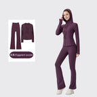 Hooded trumpet eggplant purple suit / 2/S