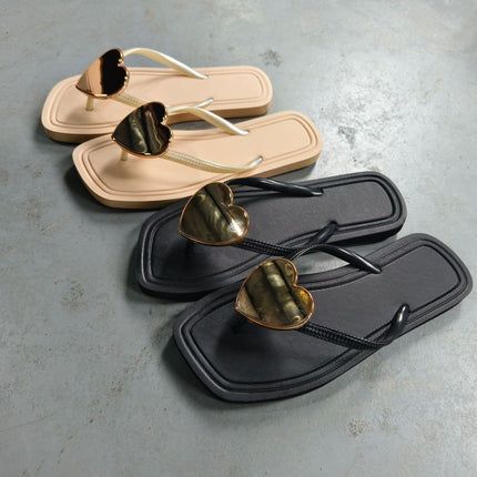2025 Cross-Border Hot-Selling Women's Flip-Flops for Outdoor Wear, Bathing, Beach, Seaside, Casual, Simple, Solid Color, Clip-Toe Girls' Slippers