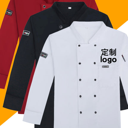 Wholesale Restaurant Chef Work Clothes Long Sleeve Autumn and Winter Catering Hotel School Canteen Special Kitchen Labor Protection Clothing