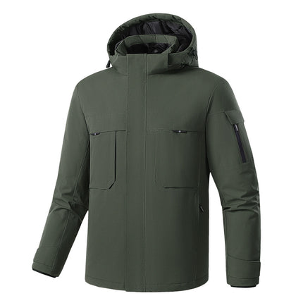Cross-Border Smart Nine-Zone Heating Jacket, Cotton-Padded Jacket, Hooded Warm Men's Cotton Jacket, Outdoor Carbon Fiber Heated Jacket
