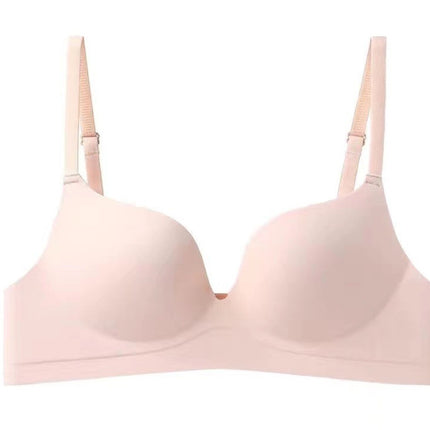Women's Lingerie for Small Busts, Enhancing and Gathering, Seamless, Push-Up, Wireless, Beautiful Back Bra, Bright Red Bra
