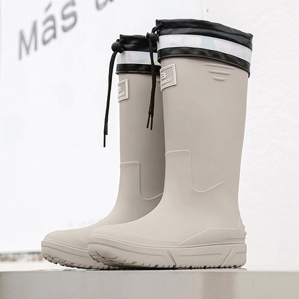 Cross-Border High-Top Rain Boots for Men, Non-Slip Waterproof Rain Boots for Work, Wear-Resistant Rubber Shoes, Kitchen Car Wash Mouth Shoes