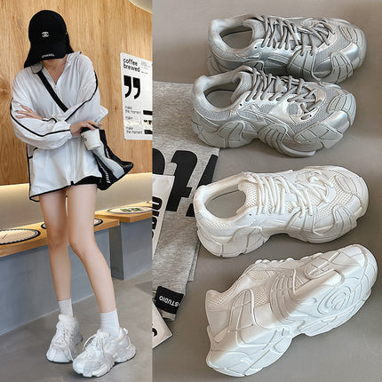 Dad's Shoes for Women 2025 Thick-Soled Platform Running Breathable Casual Sports Men's Shoes Versatile Shoes Women's New Autumn Running Shoes