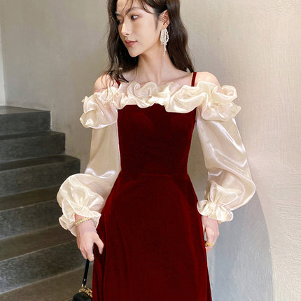 Toast Wear Bride 2025 New Wedding Banquet Temperament Red Evening Dress High-End Light Luxury High-End Engagement