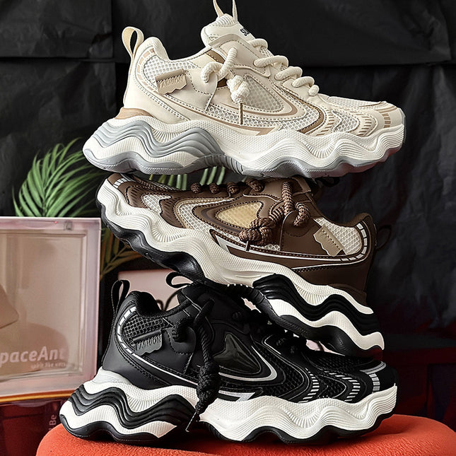 Men's Trendy Shoes 2026 Spring New Style Height-Increasing Breathable Casual Sports Internet Celebrity Dad Shoes Men's Shoes