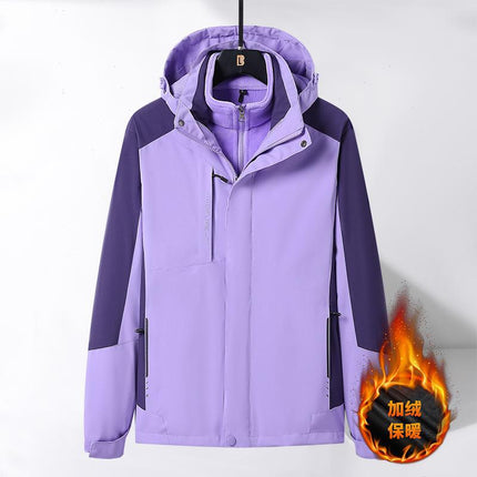 Men's and women's same outdoor jacket fleece-lined couple's jacket detachable three-in-one warm casual mountaineering men's clothing