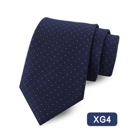 Source Tie Men's Polyester Yarn-dyed Jacquard Fabric Fine Plaid Business Casual Wine Red Wedding Tie