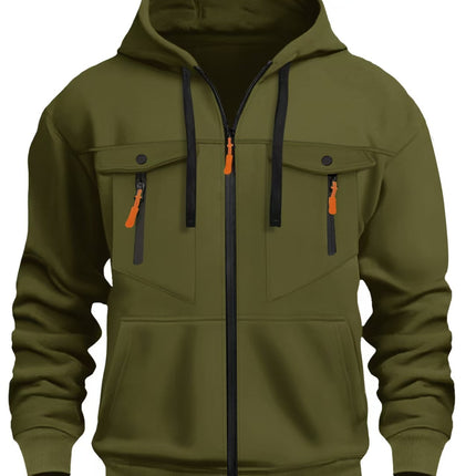 Cross-Border Men's New Autumn and Winter Men's Sweatshirts Amazon Independent Station Casual Trendy Zipper Pullover Sweatshirt Hoodie