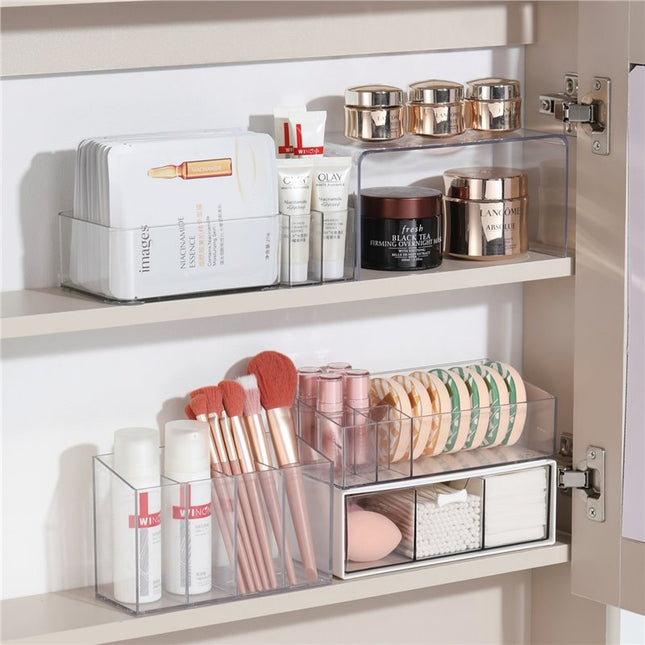 Mirror Cabinet Storage Box Bathroom Cabinet Shelf Bathroom Drawer Cosmetics Organizer Layered Divider Tool