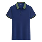 navy blue with green collar / S