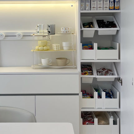 Bathroom Cabinet Layered Partition Shelf Storage Basket Punch-free Telescopic Rod Storage Shelf Lower Sink Artifact