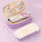 Canvas retractable pencil case [purple]