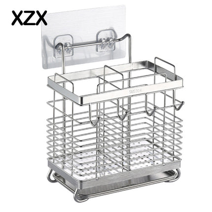 Multifunctional Chopsticks Cage Storage Rack Household Kitchen Wall Hanging Mildew-proof 304 Stainless Steel Chopsticks Holder Chopsticks Storage Rack