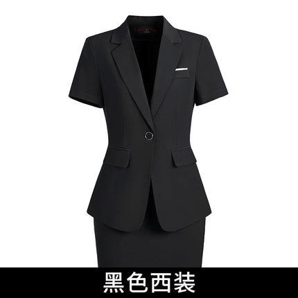 [Autumn Wear] Professional suit Female Temperament Workwear Goddess Fan Hotel Manager Short-sleeved Suit Summer Work Clothes