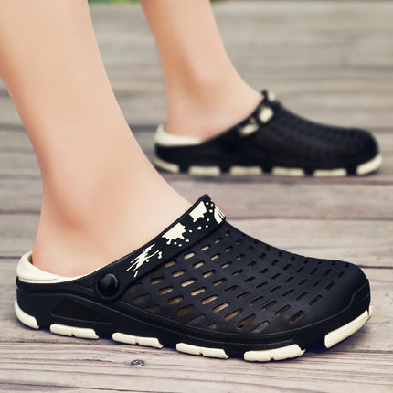 Summer Hollow Men's Clogs, Breathable Two-Wear Toe-Toe Sandals, Seaside Travel Slip-On Beach Shoes, Drop Shipping