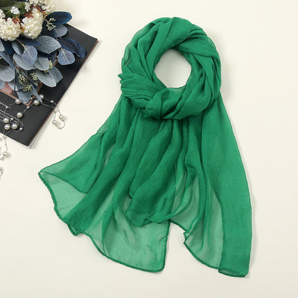 New Pure Color 30D Chiffon Silk Scarf, Fashionable Oversized Chiffon Beach Towel, Travel Sun Protection Gauze Scarf, Spot Wholesale
