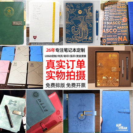 High-Looking A5 Notebook Imitation Leather Hand Ledger Thickeneded Conference B5 Simple Business Notepad Custom Logo