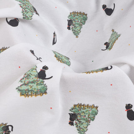 Cotton Water Slurry Printed Fabric Christmas Watch Cat Floral Cloth Autumn and Winter Home Clothes Set Scarf Children's Clothing Fabric