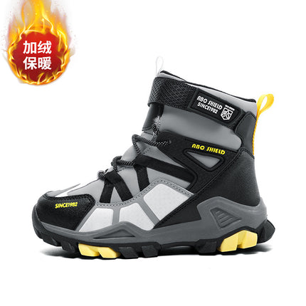 Girls' fleece-lined Thickened Northeast Snow Boots Winter New Mid-Large Children's Long Non-Slip Cold-Proof Large Cotton Shoes Boys Boots