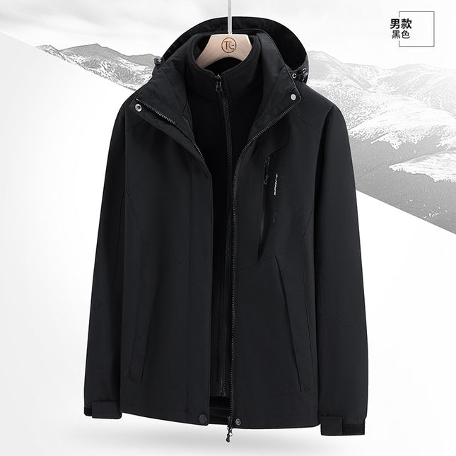 Three-in-One Couple's Detachable Jacket for Traveling in Xizang Mountain Windproof Waterproof Outdoor Mountaineering Suit