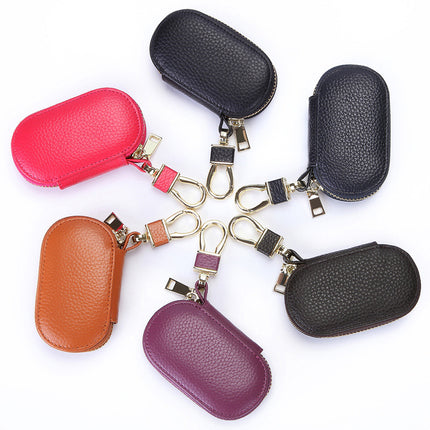 The first layer of cowhide new 2024 litchi pattern can be factory direct sales key set model GM key case