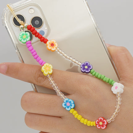 Factory direct supply handmade beaded mobile phone lanyard bluetooth speaker lanyard flashlight fan selfie stick U disk sling