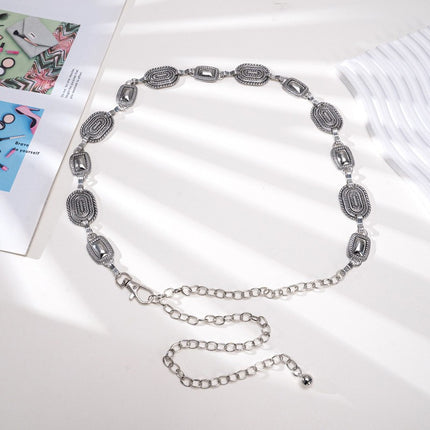 European and American Fashion Metal Waist Chain for Women Retro Popular Bohemian Ethnic Style with Dress Shirt Chain