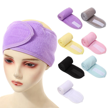 European and American Simple Solid Color Velcro Hairband Women's Transparent Hairband Air Beauty Face Wash Clean Bread Turban Hair Accessories
