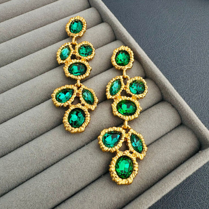 Oscardelarenta Long Style Fashionable Exaggerated Retro Old Warm Color Niche Design Accessible Luxury Earrings for Women