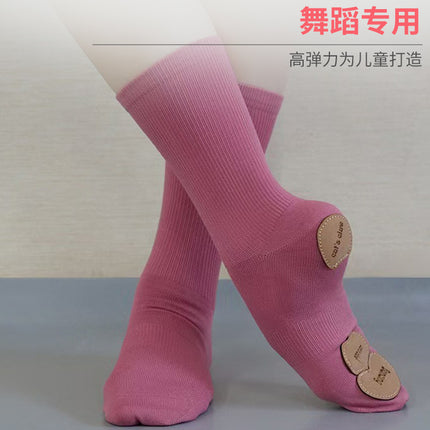 Children's modern dance socks adult ballet non-slip middle tube Chinese dance three-piece bottom folk dance cat claw training cotton socks