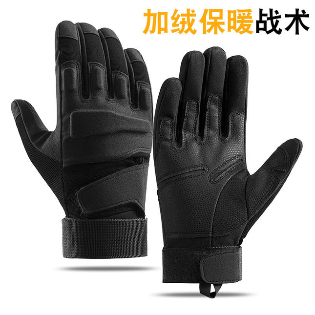 Winter tactical thermal gloves non-slip wear-resistant outdoor riding fleece-lined cold-proof windproof touch screen cross-border A82-RKDM