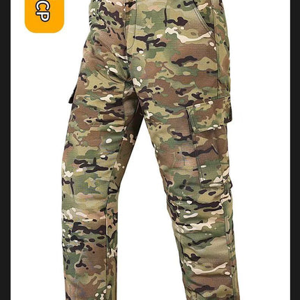 Winter Camouflage Fleece-Lined Casual Pants Men's Thickened Cold Storage Cold-Proof Outer Wear Warm Loose Wear-Resistant Labor Protection Work Clothes