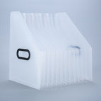Upgraded flat handle white outer panel (13 grid transparent inner pages)