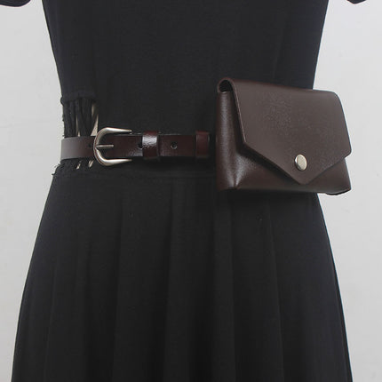 European and American new Mini children's adult genuine leather small waist bag lipstick ins super hot Net red belt belt for women