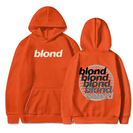 Amazon Autumn and Winter Pullover Sweater Blond Printed Loose Hoodie New European and American Men's Casual All-match