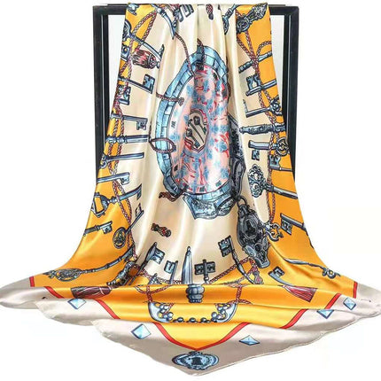 Special selling large square scarf abroad gifts spring and autumn silk scarf shawl large square 90*90cm simulation silk scarf