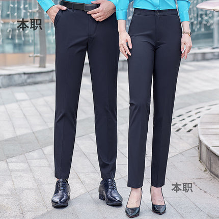 High Cost-Performance Straight-Leg Dress Pants for Men and Women, Business Formal Short Skirts, High-Waisted Work Pants