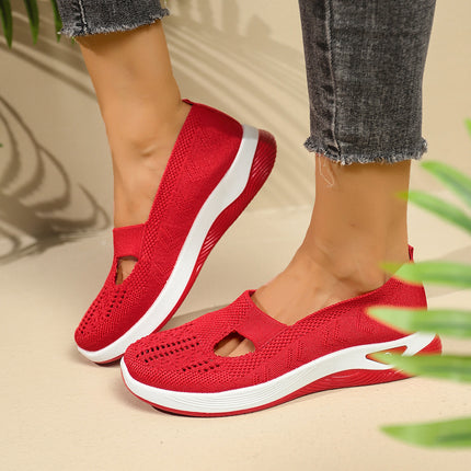 Cross-Border Dropshipping of Large-Size Women's Shoes, Breathable and Comfortable Single Shoes Wholesale, Casual and Versatile Mesh Shoes for Middle-Aged and Elderly Mothers