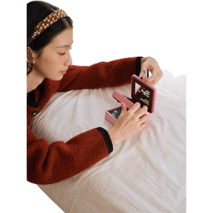 Tagi.Apple Compressed Biscuit Creative Niche Cute Jewelry Box Portable Double-Layer Large-Capacity Storage Box