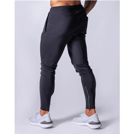 New Sports Trousers Men's Running Training Cotton Slim-fit Skinline Pants Lace-up Casual Sweater Pants Casual All-match